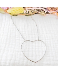 Collier Cœur acier argenté