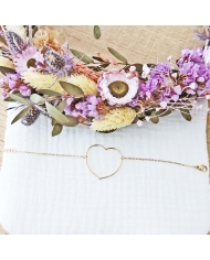 Bracelet coeur acier doré