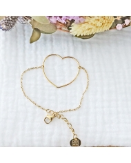 Bracelet coeur acier doré