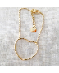 Bracelet coeur acier doré