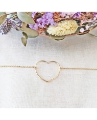 Bracelet coeur acier doré