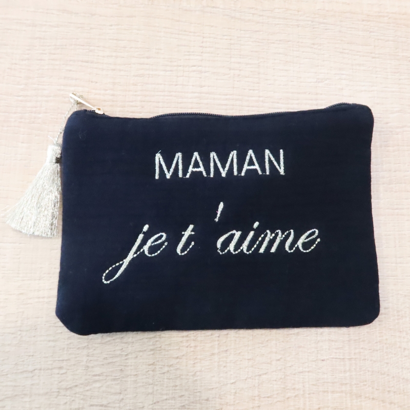 Pochette Maman je t'aime brodé