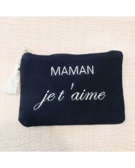 Pochette Maman je t'aime brodé