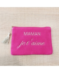 Pochette Maman je t'aime brodé