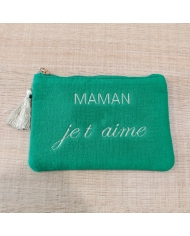 Pochette Maman je t'aime brodé
