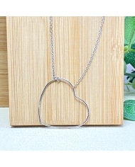 Collier Cœur acier argenté