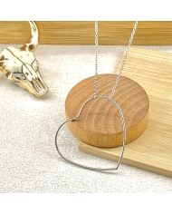 Collier Cœur acier argenté