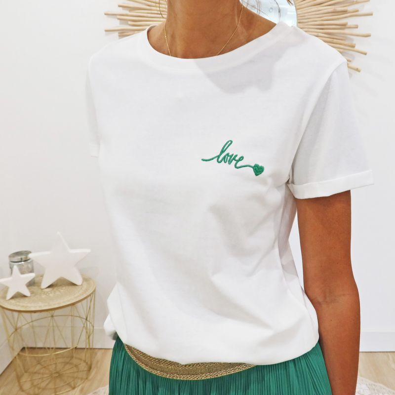 T-shirt Signature Love vert