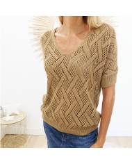 Top maille Golden Brown