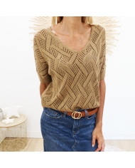 Top maille Golden Brown