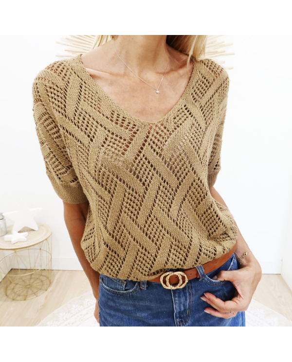 Top maille Golden Brown