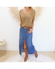 Top maille Golden Brown