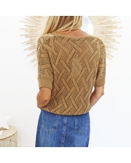 Top maille Golden Brown