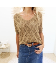 Top maille Golden Brown