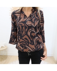Blouse Kadorita Chocolat KAFFE