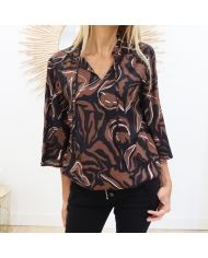 Blouse Kadorita Chocolat KAFFE