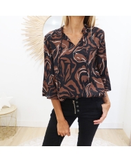 Blouse Kadorita Chocolat KAFFE