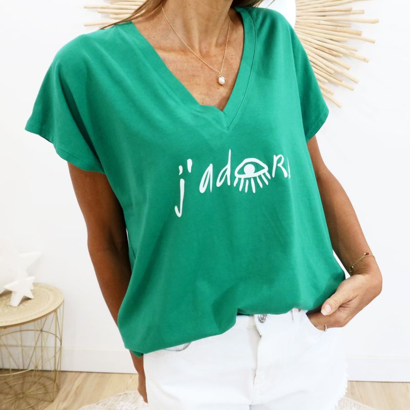 T-shirt J'adore 🥰 vert