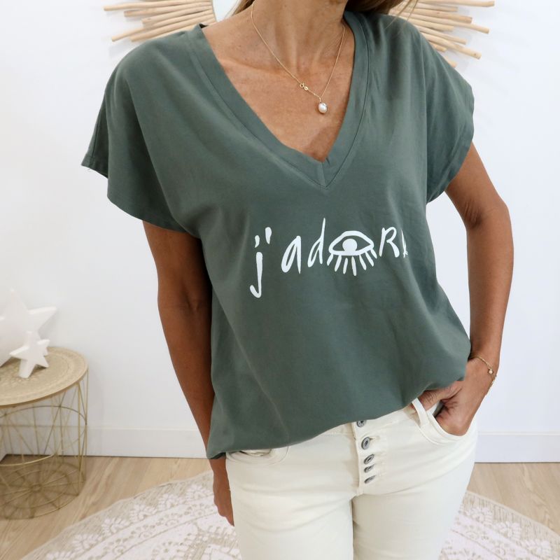 T-shirt J'adore 🥰 Kaki