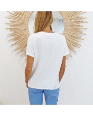 T-shirt papillons bleu jean