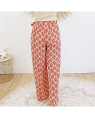 Pantalon Karen rouge/beige