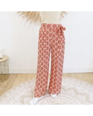 Pantalon Karen rouge/beige
