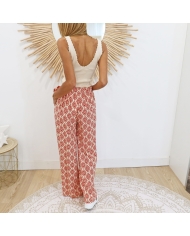 Pantalon Karen rouge/beige