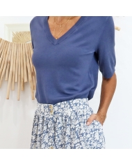 Pull Kalizza M-courtes bleu Kaffe