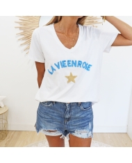 T-shirt La vie en rose (ciel)