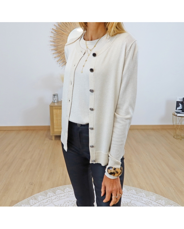 Gilet Karegina KAFFE vanille