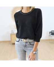 Pull M/Courtes Karegina KAFFE noir