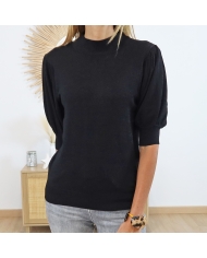 Pull M/Courtes Karegina KAFFE noir