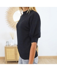 Pull M/Courtes Karegina KAFFE noir