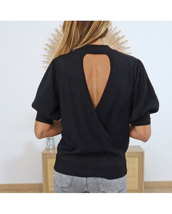 Pull M/Courtes Karegina KAFFE noir