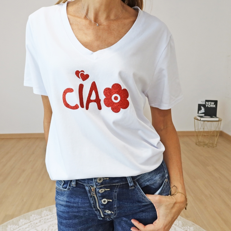 チネリ T-SHIRT CIAO ICONS ブラック Koszulka damska t sale shirt ciao