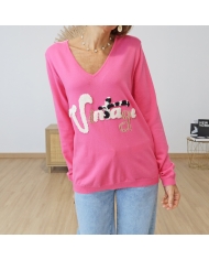Pull Vintage fuchsia