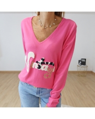 Pull Vintage fuchsia