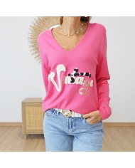 Pull Vintage fuchsia