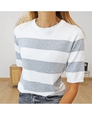 Pull Kalizza Kaffe girs/blanc