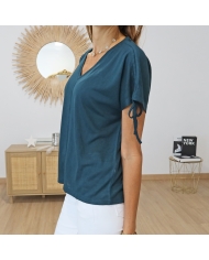 T-shirt Pepita Tiffosi bleu canard