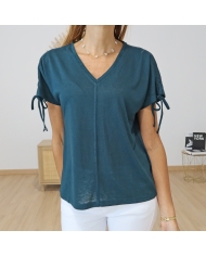 T-shirt Pepita Tiffosi bleu canard