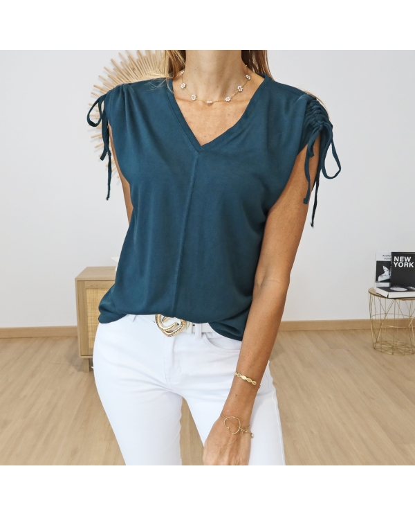 T-shirt Pepita Tiffosi bleu canard
