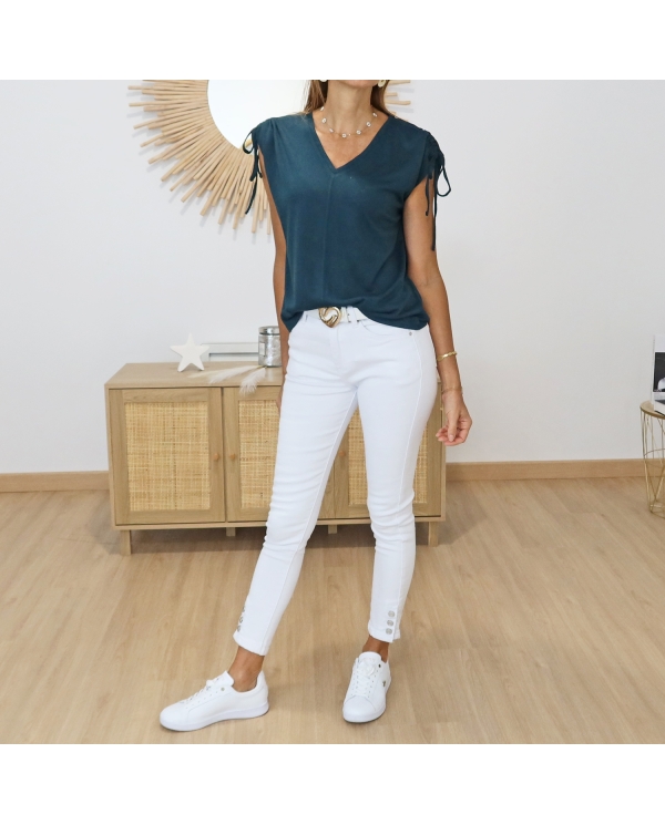 T-shirt Pepita Tiffosi bleu canard