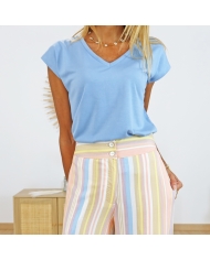 T-shirt Kalise Kaffe ciel