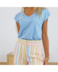 T-shirt Kalise Kaffe ciel