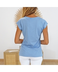 T-shirt Kalise Kaffe ciel