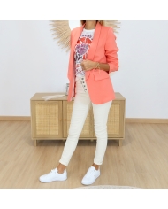 Veste Laïa corail