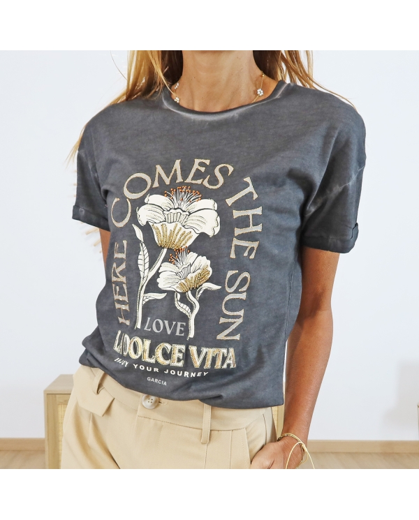 T-shirt Dolce Vita Garcia noir délavé