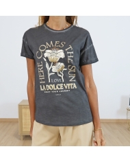 T-shirt Dolce Vita Garcia noir délavé