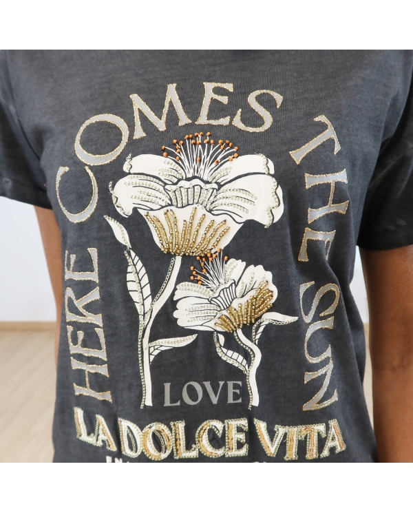 T-shirt Dolce Vita Garcia noir délavé